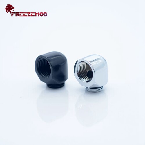 FREEZEMOD电脑水冷NYWT-B90内外牙90度呆头换向转接头G1/4螺纹