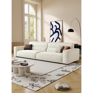 政府补贴莫解语奶油风雪尼尔高靠背豆腐块沙发客厅出租房布艺沙发