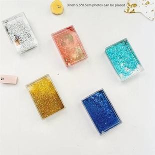 亚克力流沙亮片液体相框流沙麻将3寸4寸6寸桌面摆件生日礼物