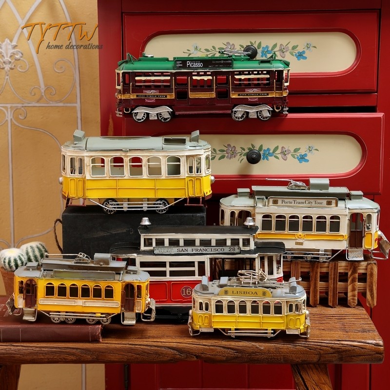 复古电动自行车铁艺模型工业风t创意桌面摆件美式咖啡馆物件工艺