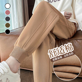 秋冬款 束脚卫裤 外穿秋小个子加绒休闲Z裤 卡其色孕妇运动裤 秋季 秋