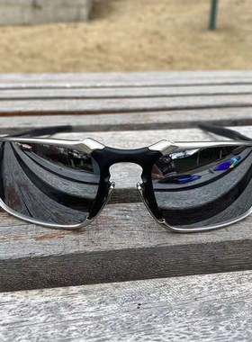 偏光金属框架骑行眼镜户外钓鱼V登山墨镜银框