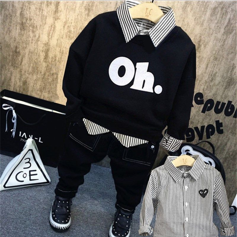 男童2021春秋季2新款3儿童4宝宝5洋气6卫衣7岁韩版潮小童三件套装