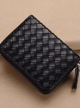 新款高档编织卡包男女大容量多卡位防消磁证件收纳包卡包卡片收纳