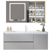 浴室柜现代洗手盆柜放扫地器洗漱台一体盆柜