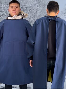 罩衣秋冬新款防水防油加绒加厚长款超大码男女外穿款围裙保暖耐磨