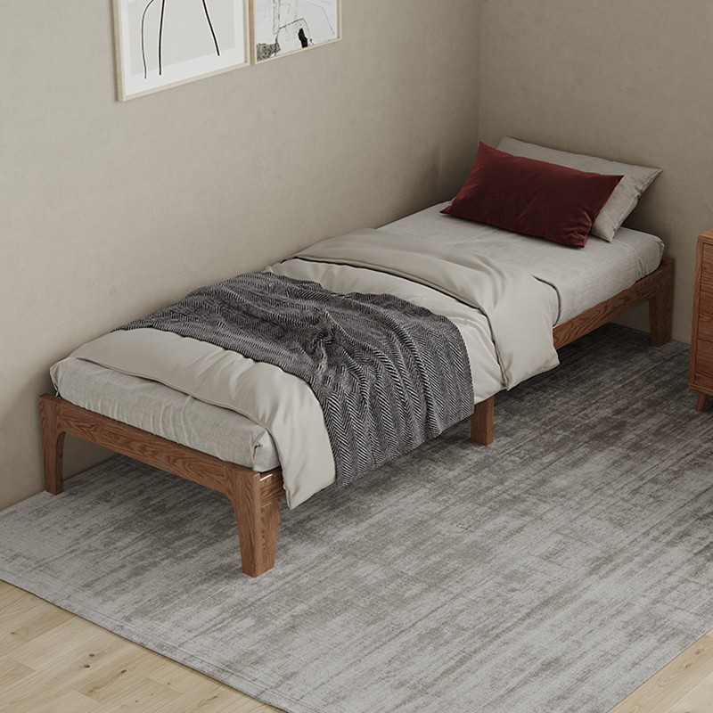 实木可伸缩单人床架子无床头小户型一米1宽公分90cm抽拉沙发床