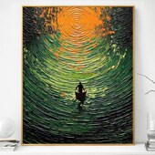 画画数字油画填充填色手绘手工涂色解闷抽象风景丙烯油彩装 饰