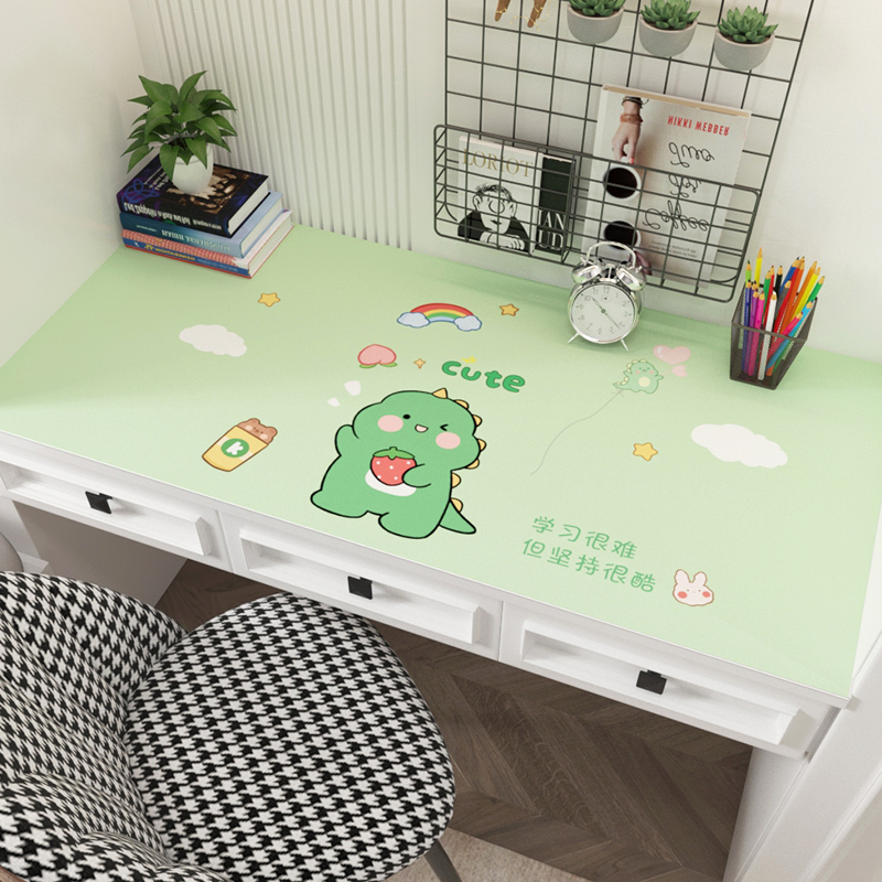 卡通恐龙皮革书桌垫写字台桌垫小学生吃饭儿童写作业学习桌布硬面