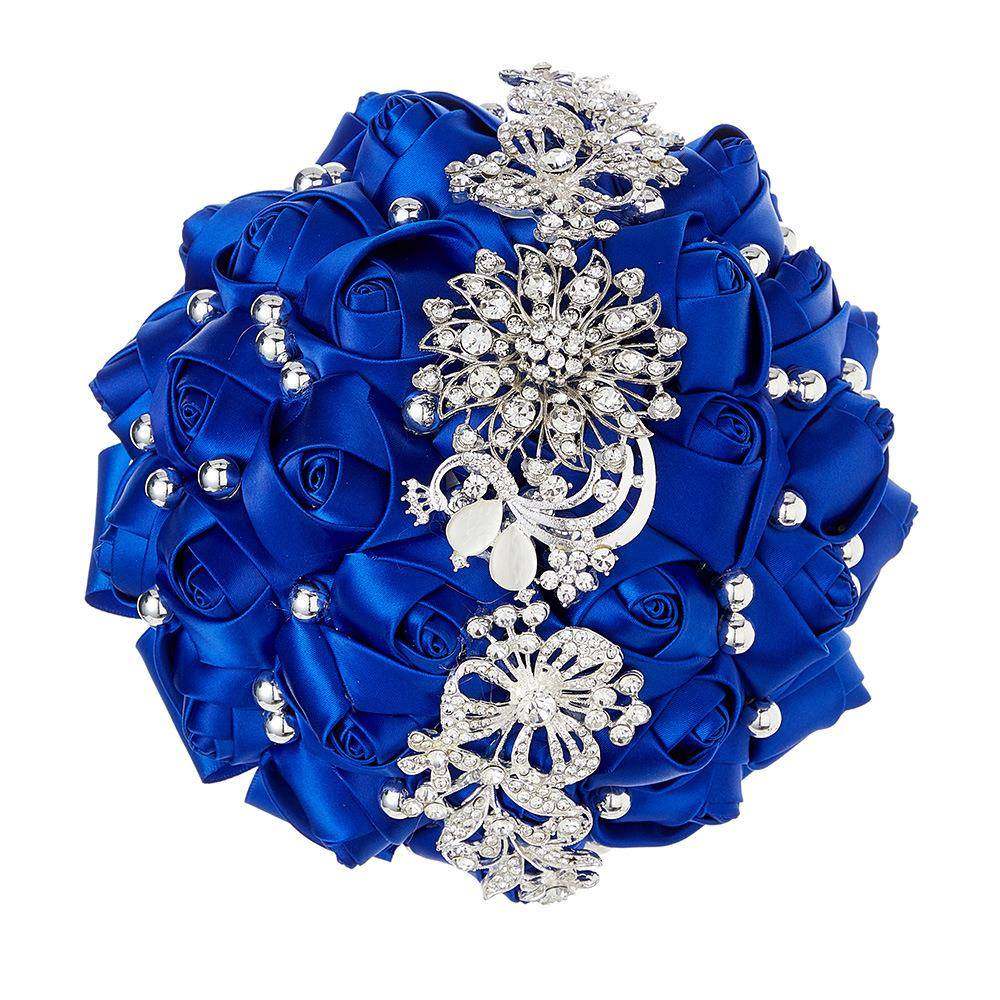 水晶银色水钻手捧花缎面玫瑰花束欧美西式婚礼新娘捧花手工花,居家日用,美容小工具,淘宝优惠券,粉丝福利购,淘宝优惠卷