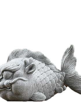 创意青砂石龙鱼精品茶宠家居客厅鱼缸造景桌面镇纸装饰品