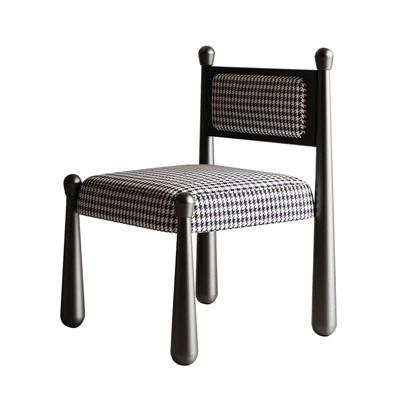 PH家居设计师法式复古椅子中古实木椅饭厅家用软包靠背椅餐椅书椅