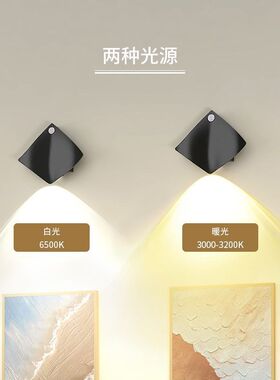 感应灯店铺门口氛围自动免走线玄充电洗墙灯室内