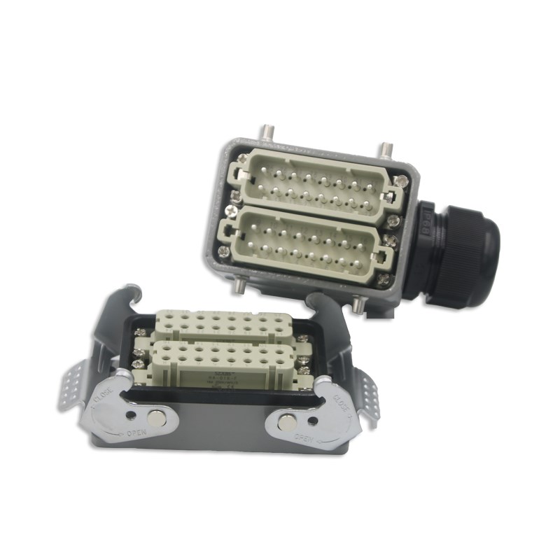 重载连接器32芯HA-32M/F矩形插头座冷压针热流道公母16A