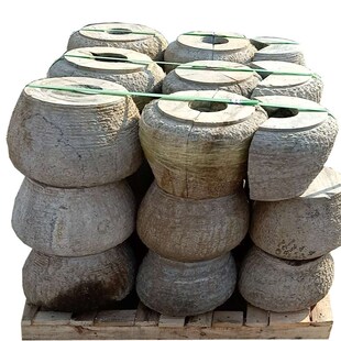 天然石雕青石柱墩石空心石墩仿古做旧柱顶石庭院柱础古建锥形石墩