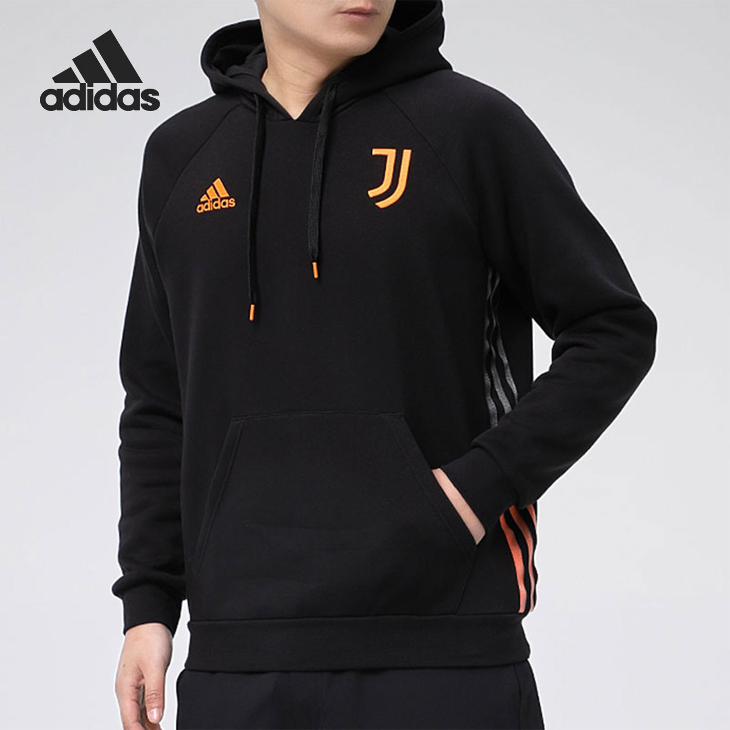 Adidas/阿迪达斯正品男子加绒尤文图斯足球运动连帽衫 GK8605