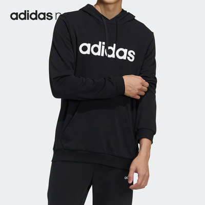 Adidas/阿迪达斯官方正品NEO男子字母印花针织宽松连帽卫衣GP4875