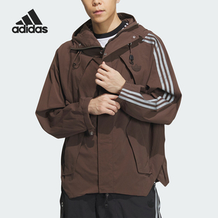 Adidas 三叶草男女宽松防风休闲连帽外套IX7080 阿迪达斯正品