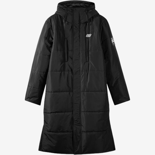 Skechers斯凯奇正品儿童连帽长款防风保暖棉服L322M088-0018