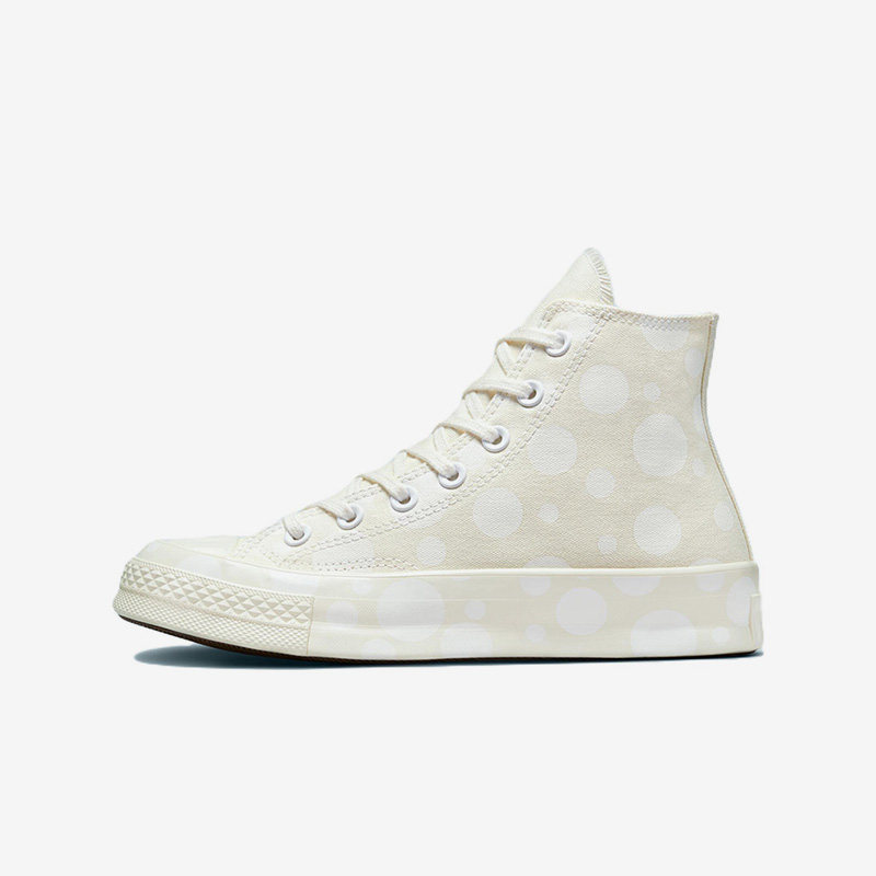 Converse匡威女子白色波点印花高帮舒适运动休闲帆布鞋A01183C