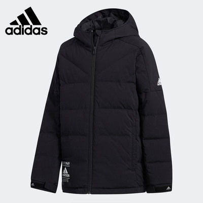 Adidas/阿迪达斯正品大童保暖运动中长款连帽羽绒服 EH4167