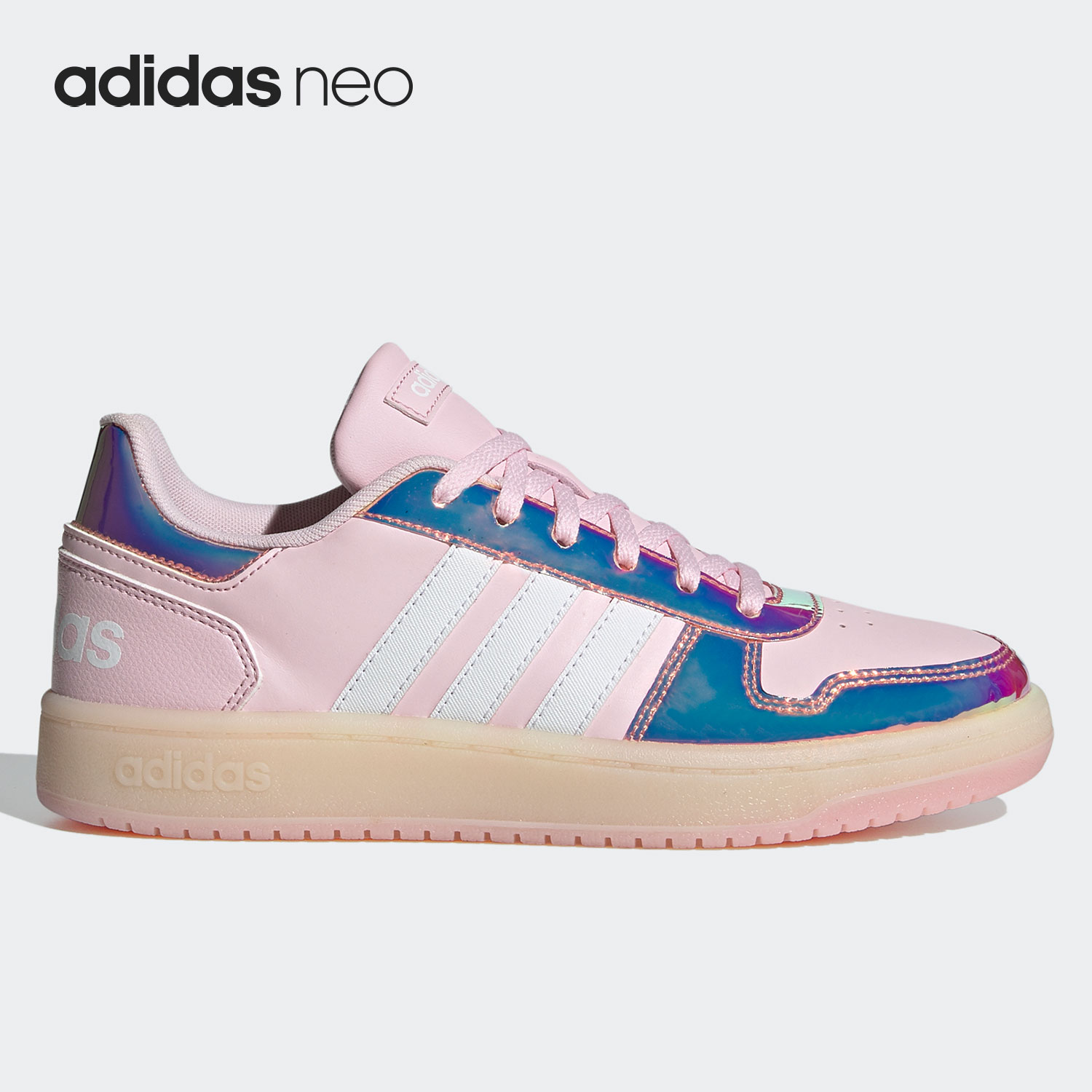 Adidas/阿迪达斯正品NEO女子春季新款低帮粉色休闲运动板鞋H02712