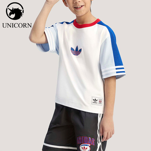 Adidas/阿迪达斯正品三叶草儿童宽松经典时尚亲肤休闲短袖KW2273