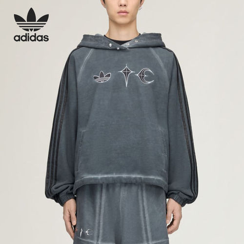 Adidas阿迪达斯正品THUG CLUB男连帽宽松套头长袖卫衣KF6587