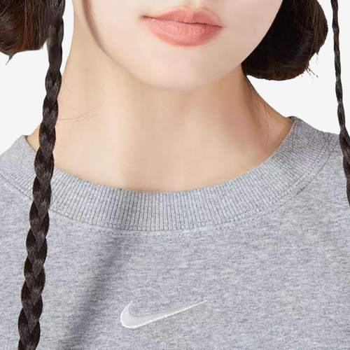 Nike耐克正品运动生活女款圆领加绒保暖刺绣长袖卫衣DD5633-063