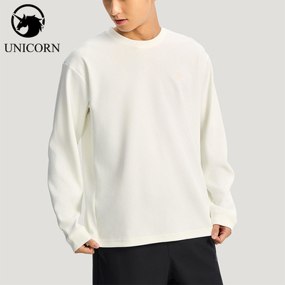 Adidas/阿迪达斯正品2025冬季款男士日常圆领套头针织卫衣KR2541