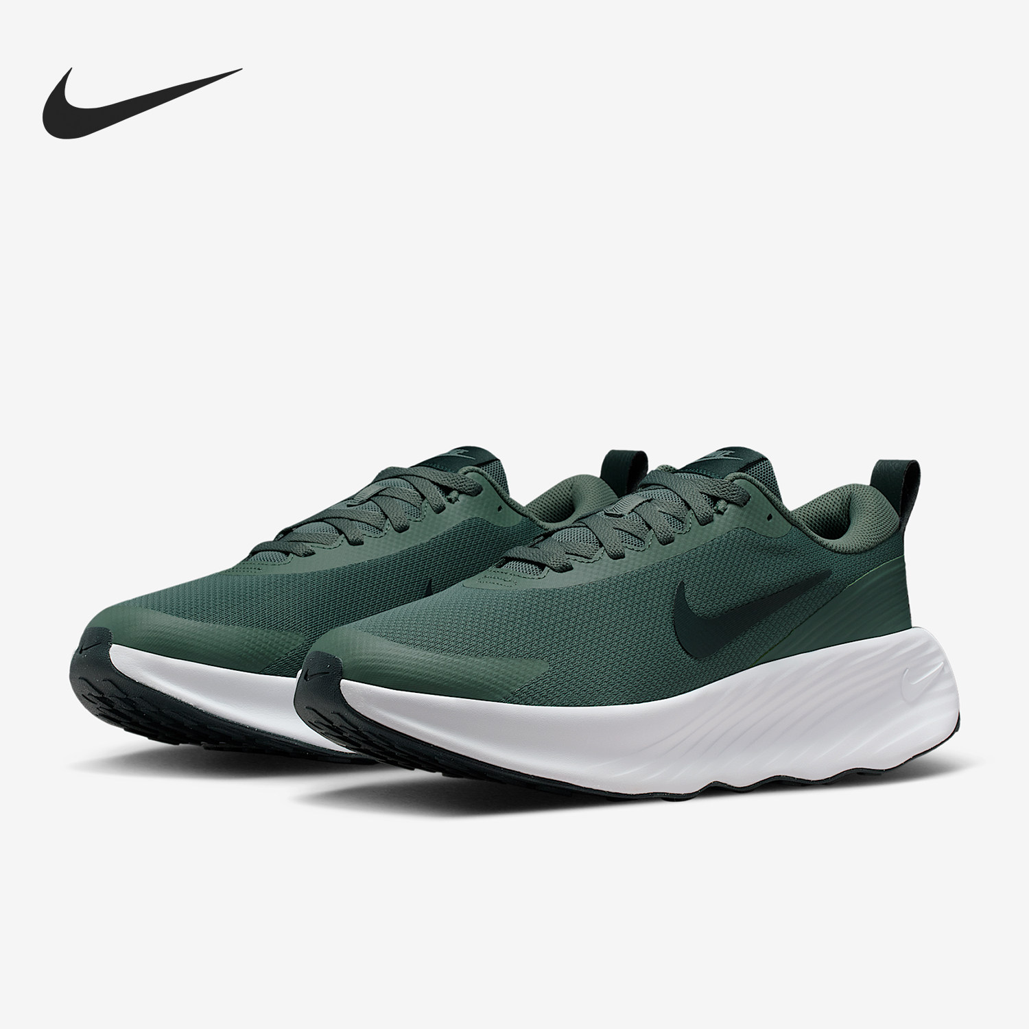 Nike耐克鞋子绿色跑步鞋新款健身男鞋厚底运动鞋透气网面鞋FV5285