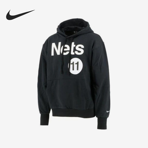 Nike/耐克正品Nets 11男士运动套头连帽针织卫衣DH6535-011