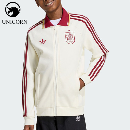 Adidas/阿迪达斯正品三叶草大童经典翻领拉链长袖夹克外套JZ2248