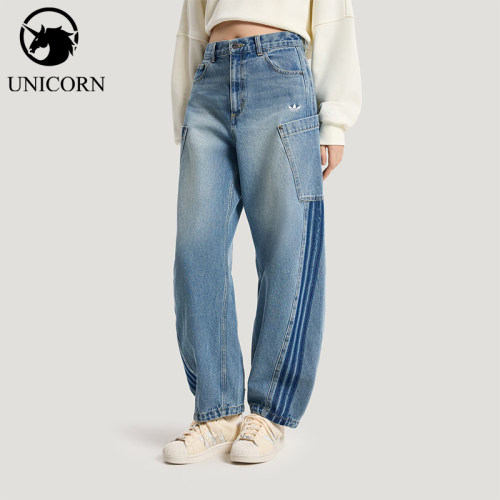 Adidas/阿迪达斯官方正品三叶草DENIMJOGERS新款女运动裤KR2628