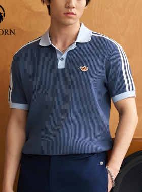 Adidas/阿迪达斯正品三叶草男士针织华夫格运动休闲POLO衫KX1230