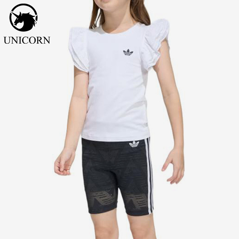 Adidas/阿迪达斯正品三叶草儿童短裤套装经典休闲舒适短袖KC6795