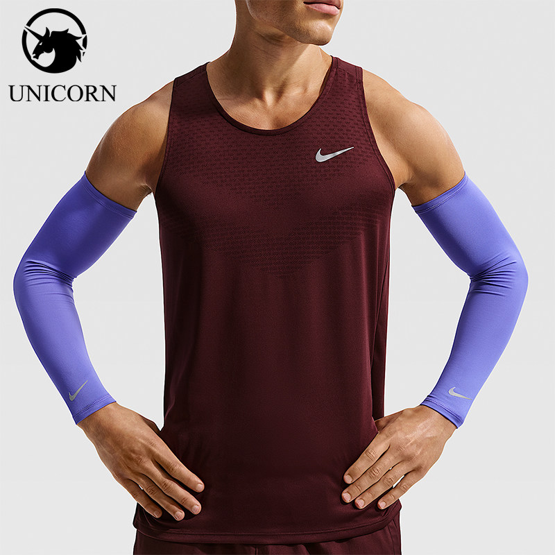 Nike/耐克正品Dri-FIT新款男蓝紫银色跑步经典运动护臂DX7120-502