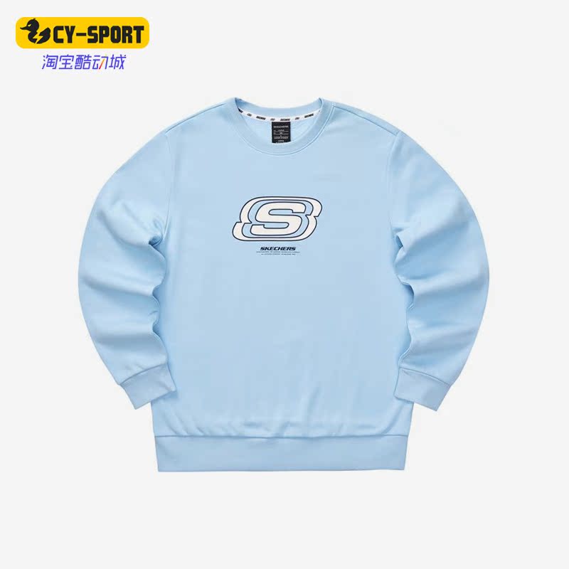 Skechers/斯凯奇正品PULLOVER男女款同款圆领卫衣套头衫 L322U084
