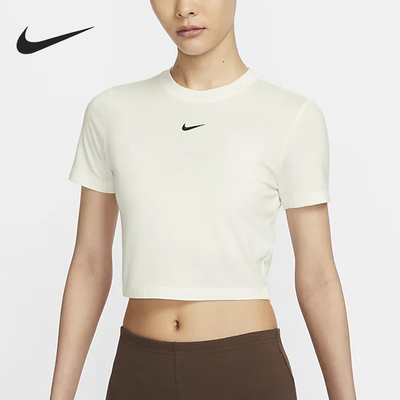 Nike/耐克正品2024新款女士简约修身圆领短袖T恤FB2874-133