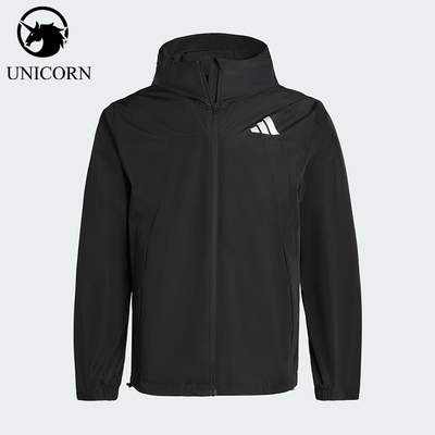 Adidas/阿迪达斯官方正品WOVENJACKET新款男女黑色夹克外套IB7052