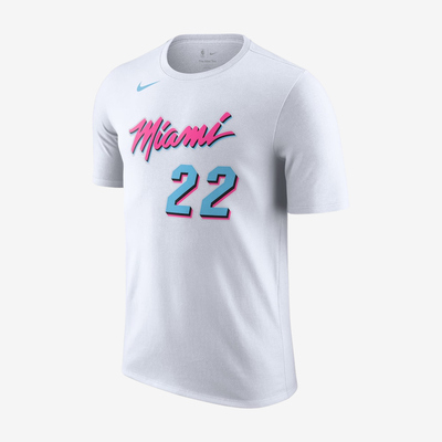 Nike耐克正品NBA联名迈阿密热火男透气圆领字母短袖T恤IB5348-100