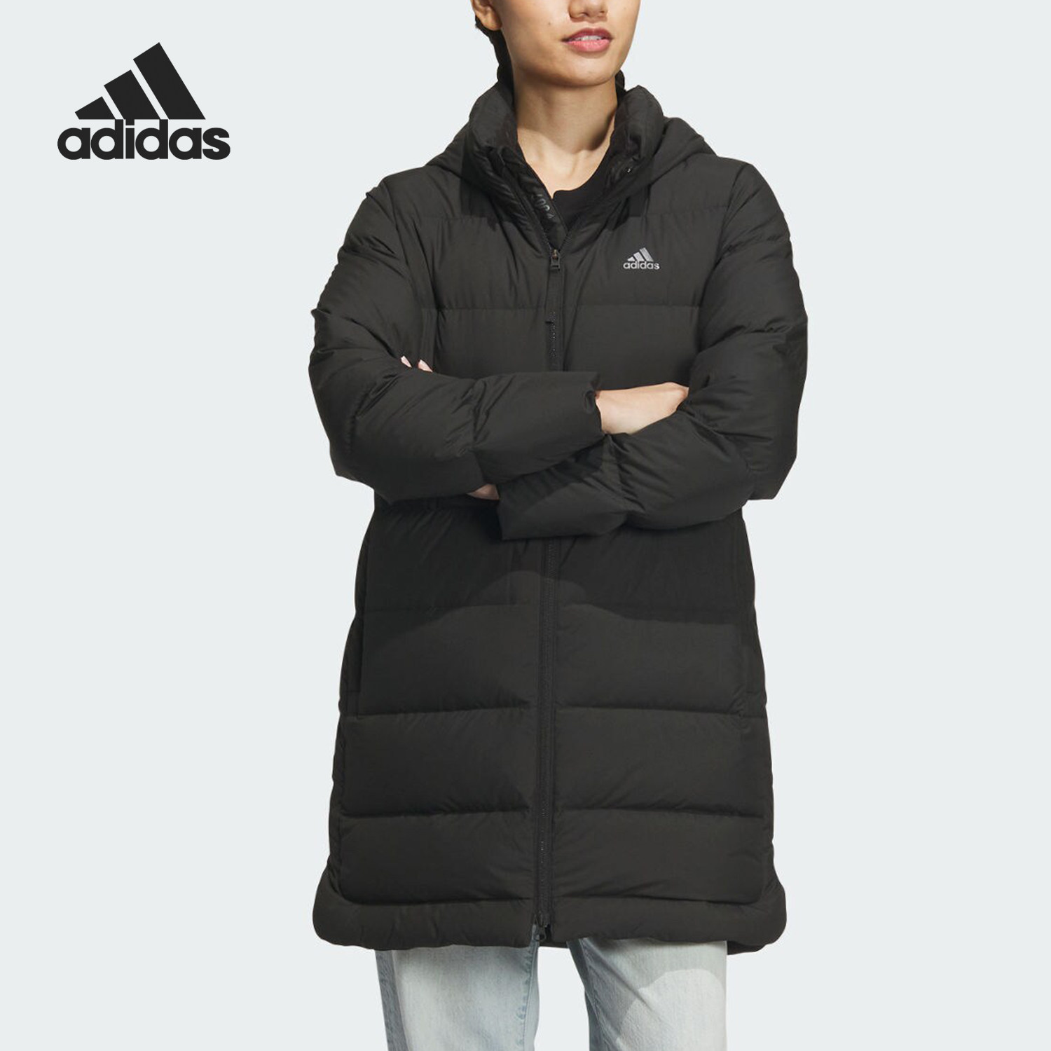 Adidas/阿迪达斯官方正品MID DOWN J女士中长款羽绒服外套IL8938