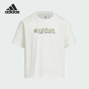 儿童凉感运动休闲短袖 2025夏季 JM3451 阿迪达斯正品 Adidas