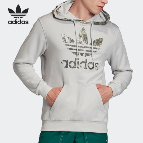 Adidas/阿迪达斯正品三叶草男子印花套头连帽卫衣GD5955