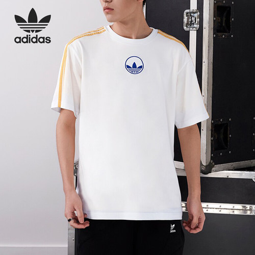 Adidas/阿迪达斯正品三叶草3 STRIPE CIRCLE简约logo男T恤 GD2122