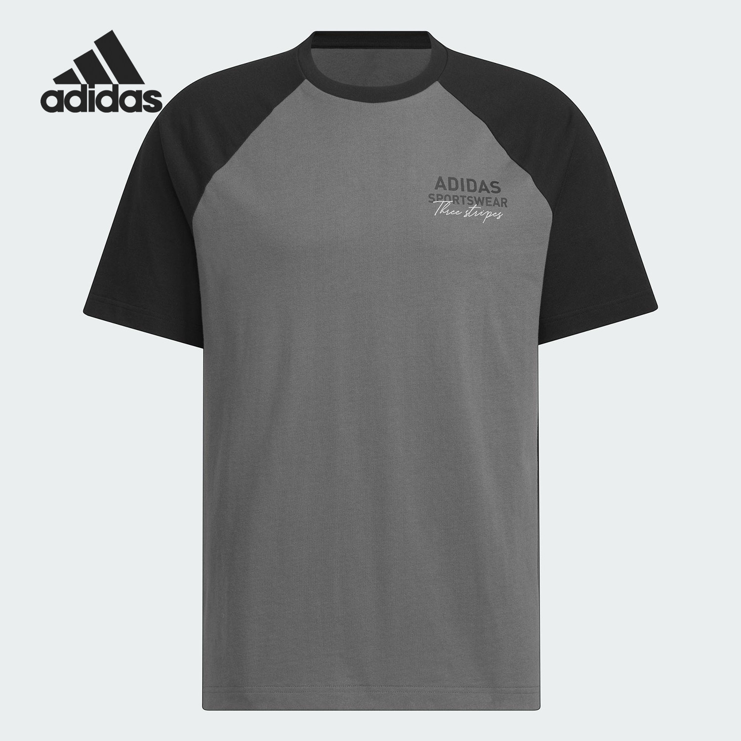 Adidas/阿迪达斯正品2025新款男女运动拼接透气圆领T恤JZ0116