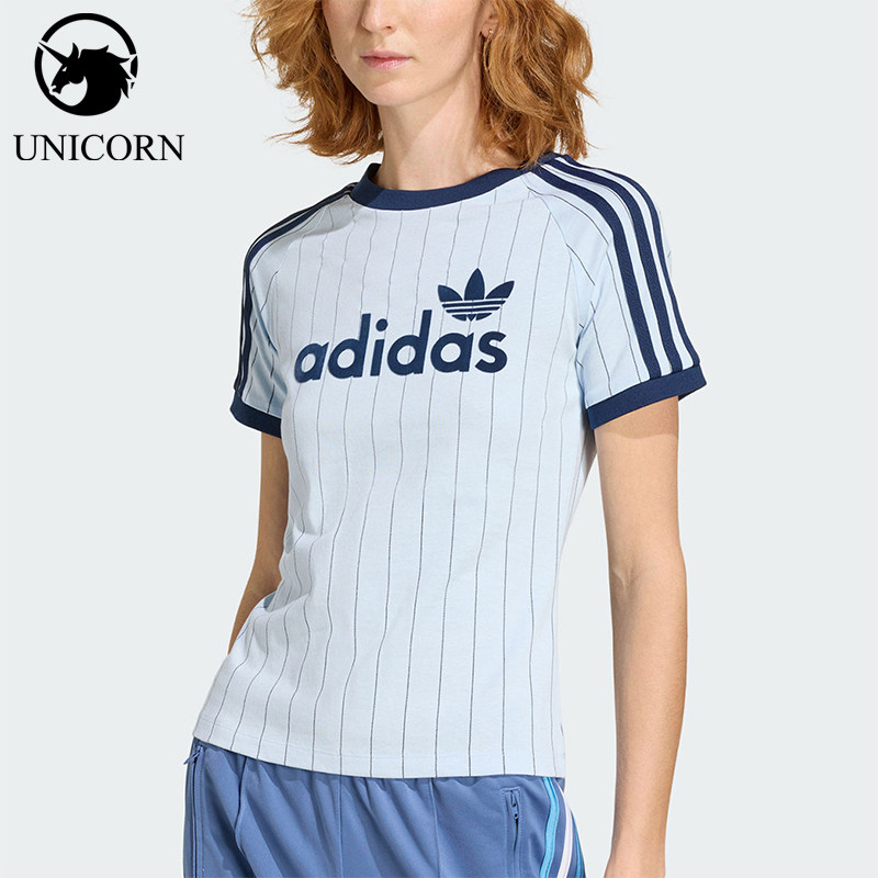Adidas/阿迪达斯正品LINEAR CALI TEE女士经典运动日常短袖KQ9063
