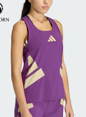 Adidas/阿迪达斯正品夏季女士运动跑步侧开叉修身背心T恤KA6122