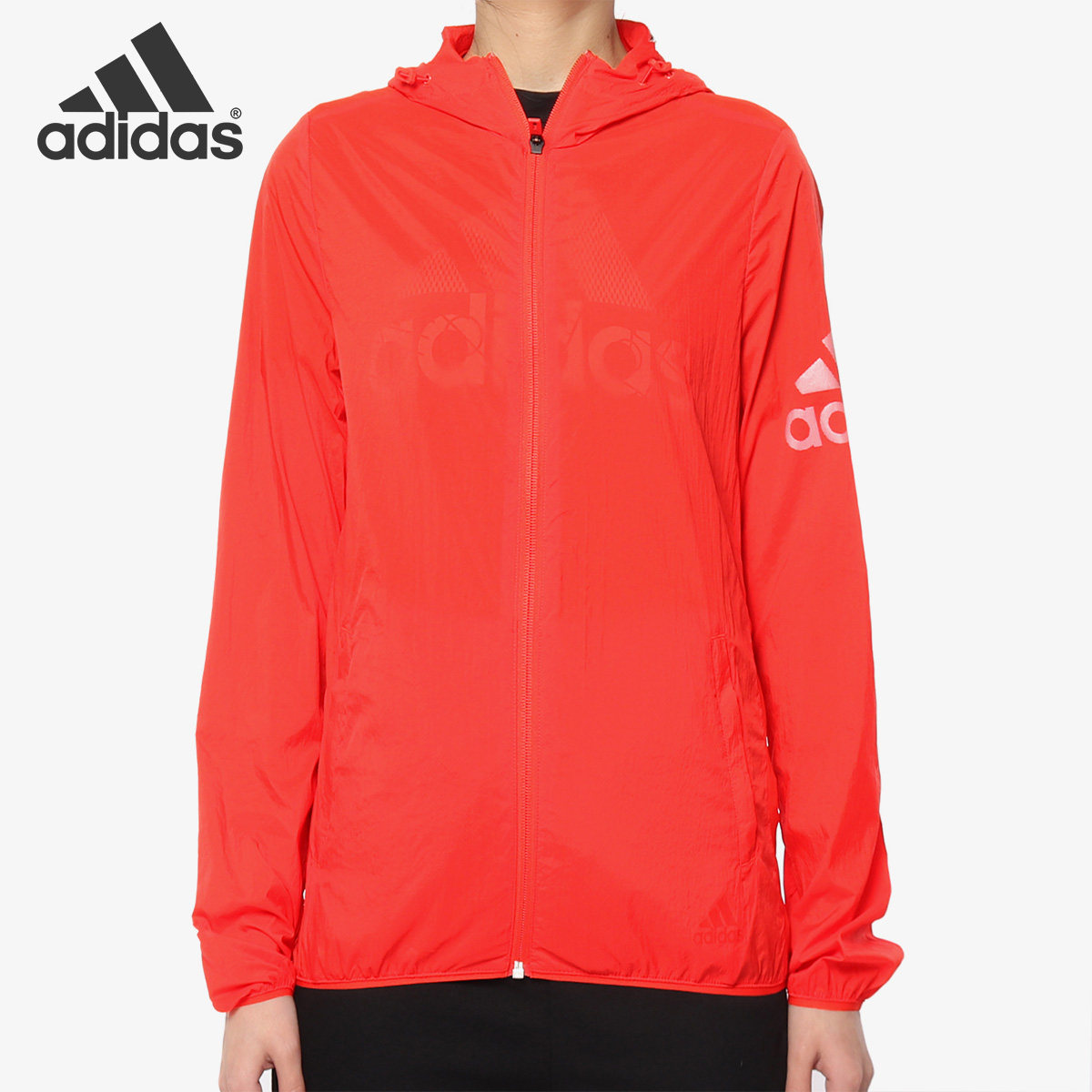 Adidas/阿迪达斯官方正品女子轻薄连帽休闲运动风衣外套DY8675
