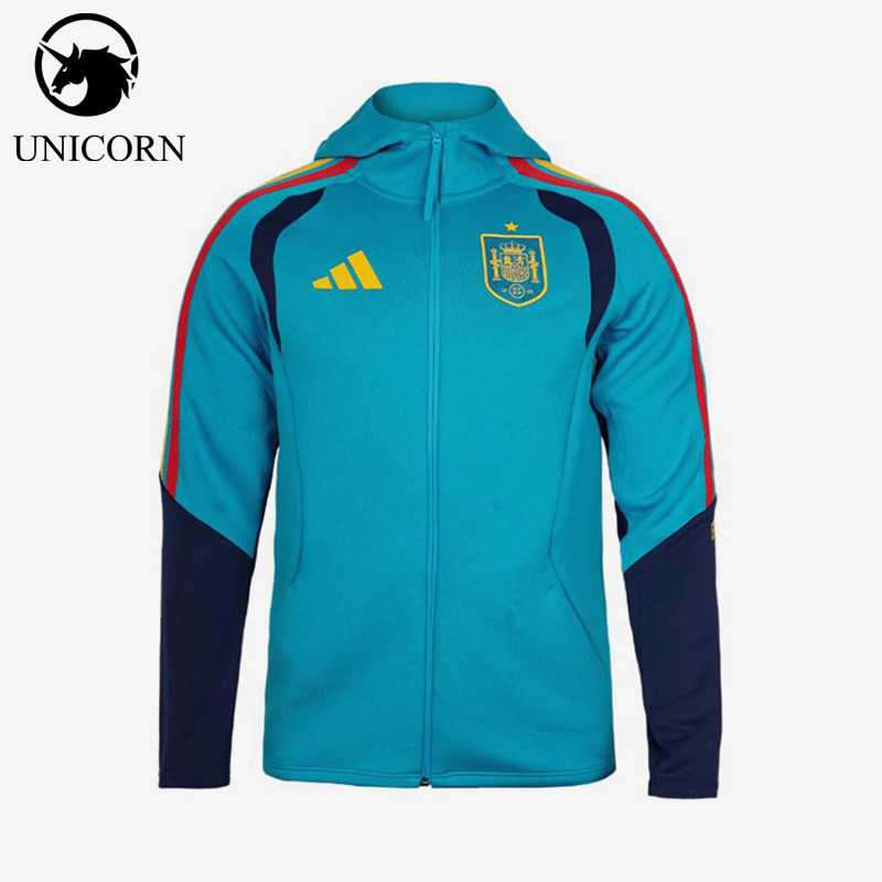 Adidas/阿迪达斯正品新款男蓝藏蓝色足球经典连帽夹克外套KS5202